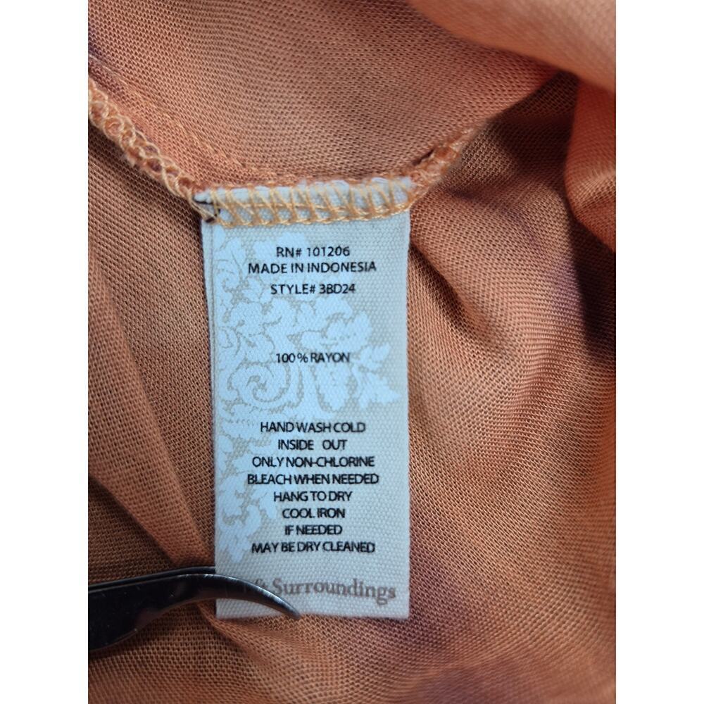 Soft Surroundings 100% Rayon Dress Orange/Purple Tie Dye Sunset Bali Sz S - Picture 7 of 7